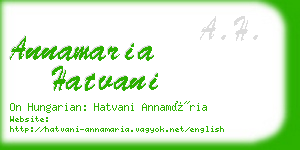 annamaria hatvani business card